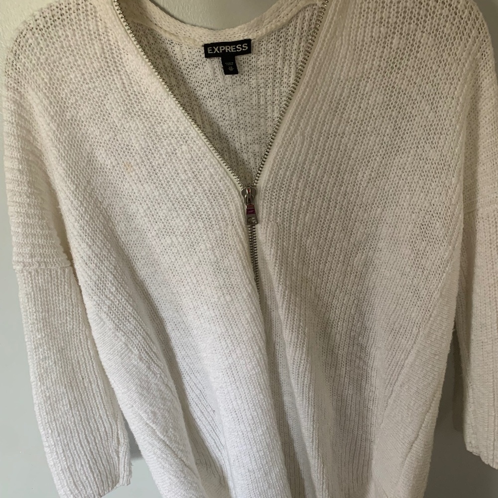 Express zip front London tunic sweater